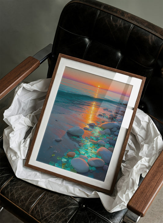 Turquoise Stones Catch Sunset's Fire