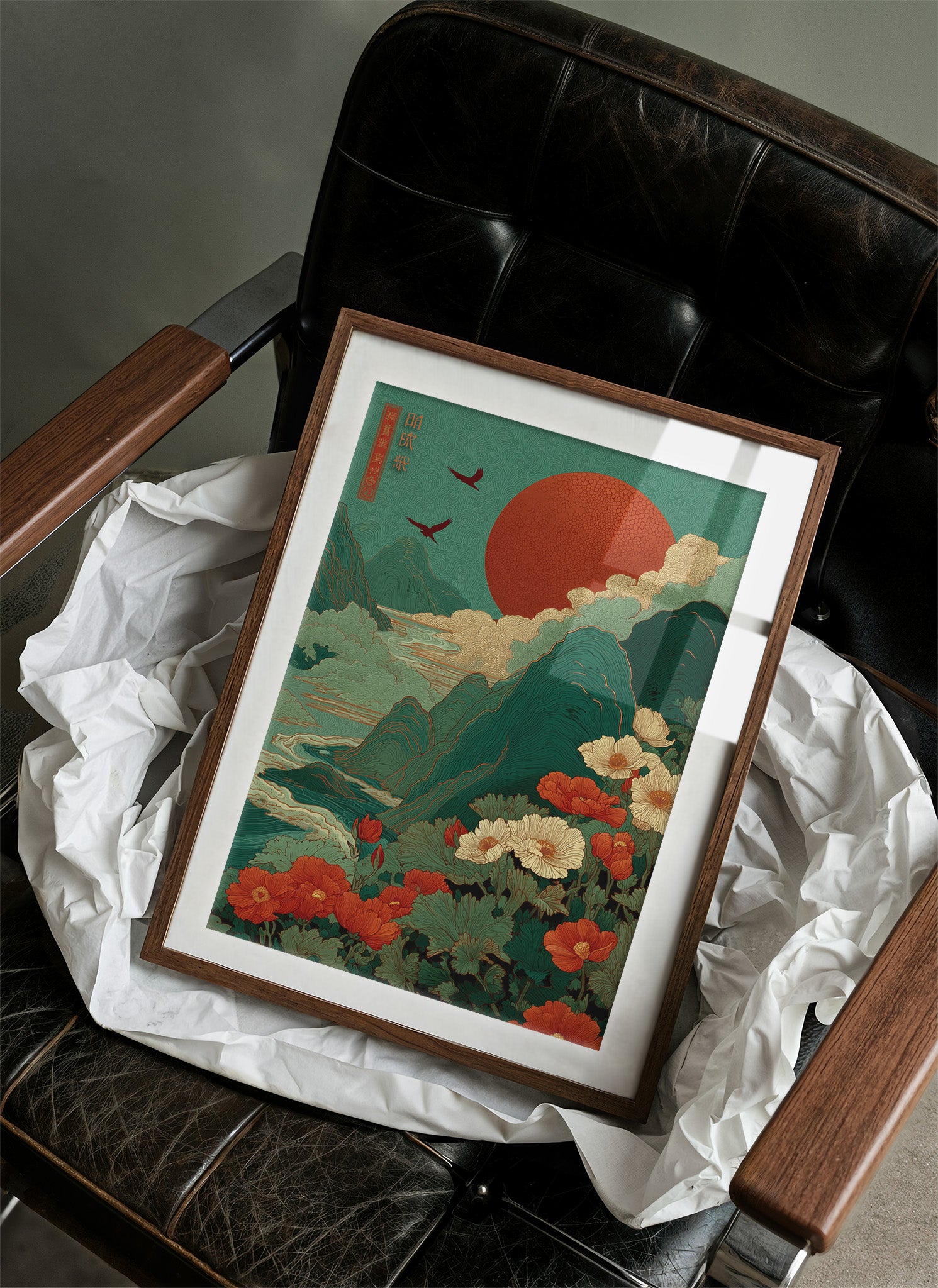 Poppies Dance Under Crimson Moon