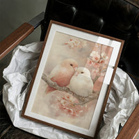 Love Birds Among Cherry Blossoms