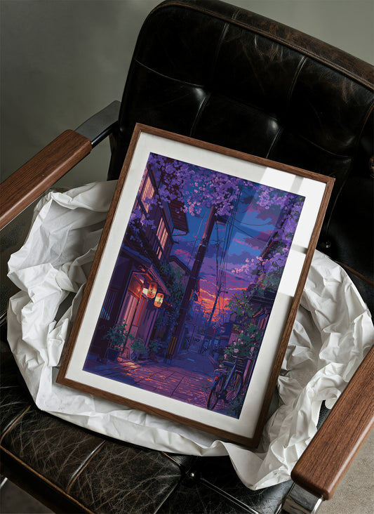 Cherry Blossoms Paint The Twilight Street