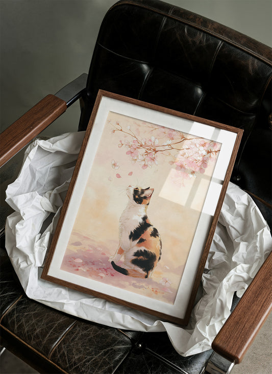 Calico Dreams Under Cherry Blossoms