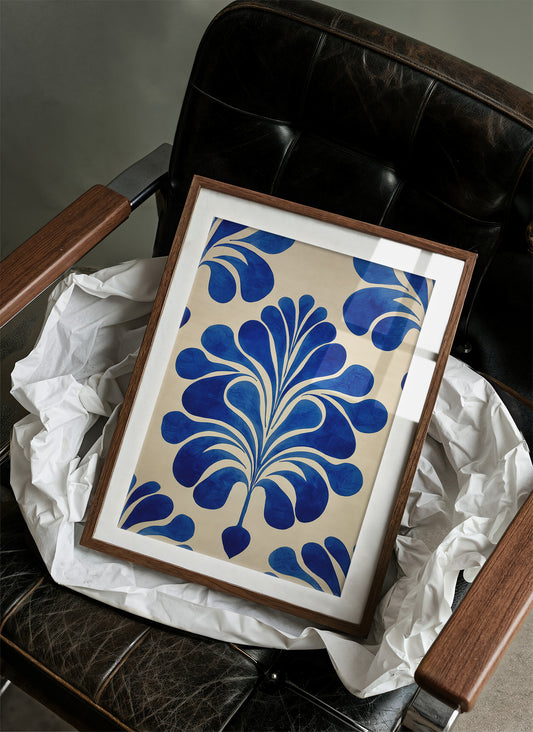 Indigo Petals Dance In Cream