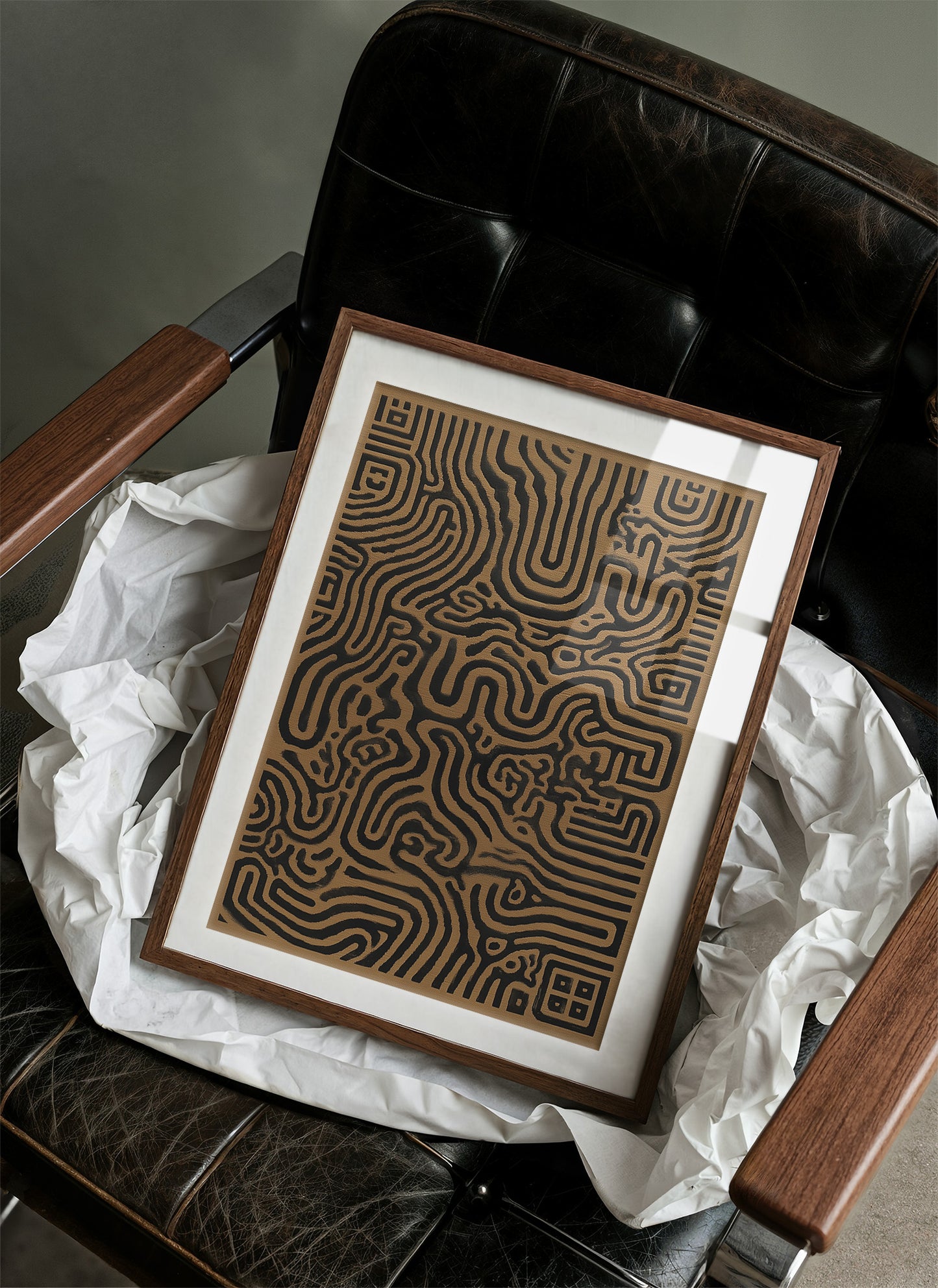 Labyrinth Lines Dance In Bronze Light