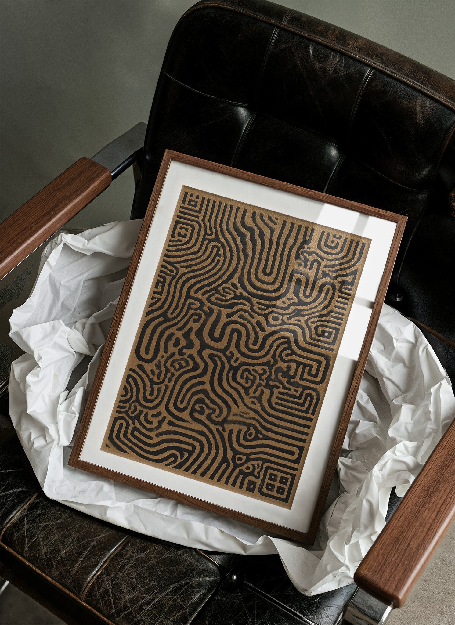 Labyrinth Lines Dance In Bronze Light