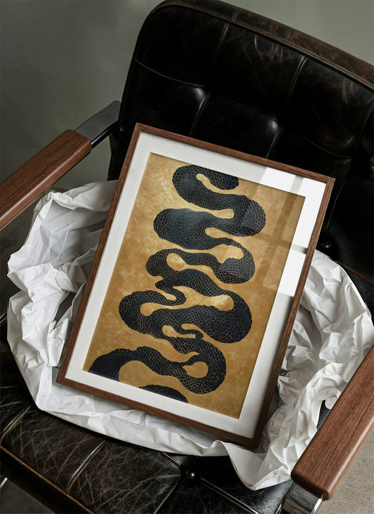 Serpentine Scales Dance In Gold