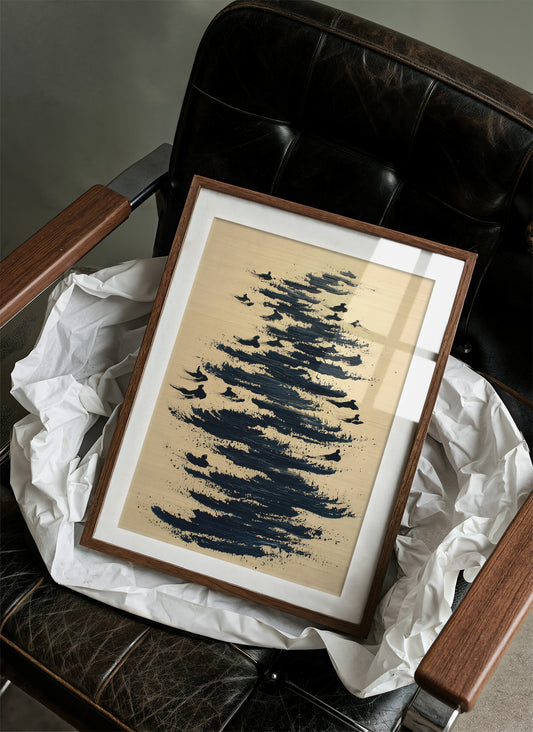 Birds Dance Through Inky Waves