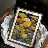 Golden Blooms Dance Through Midnight Gardens