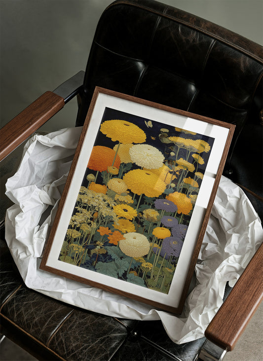 Golden Blooms Dance Through Midnight Gardens