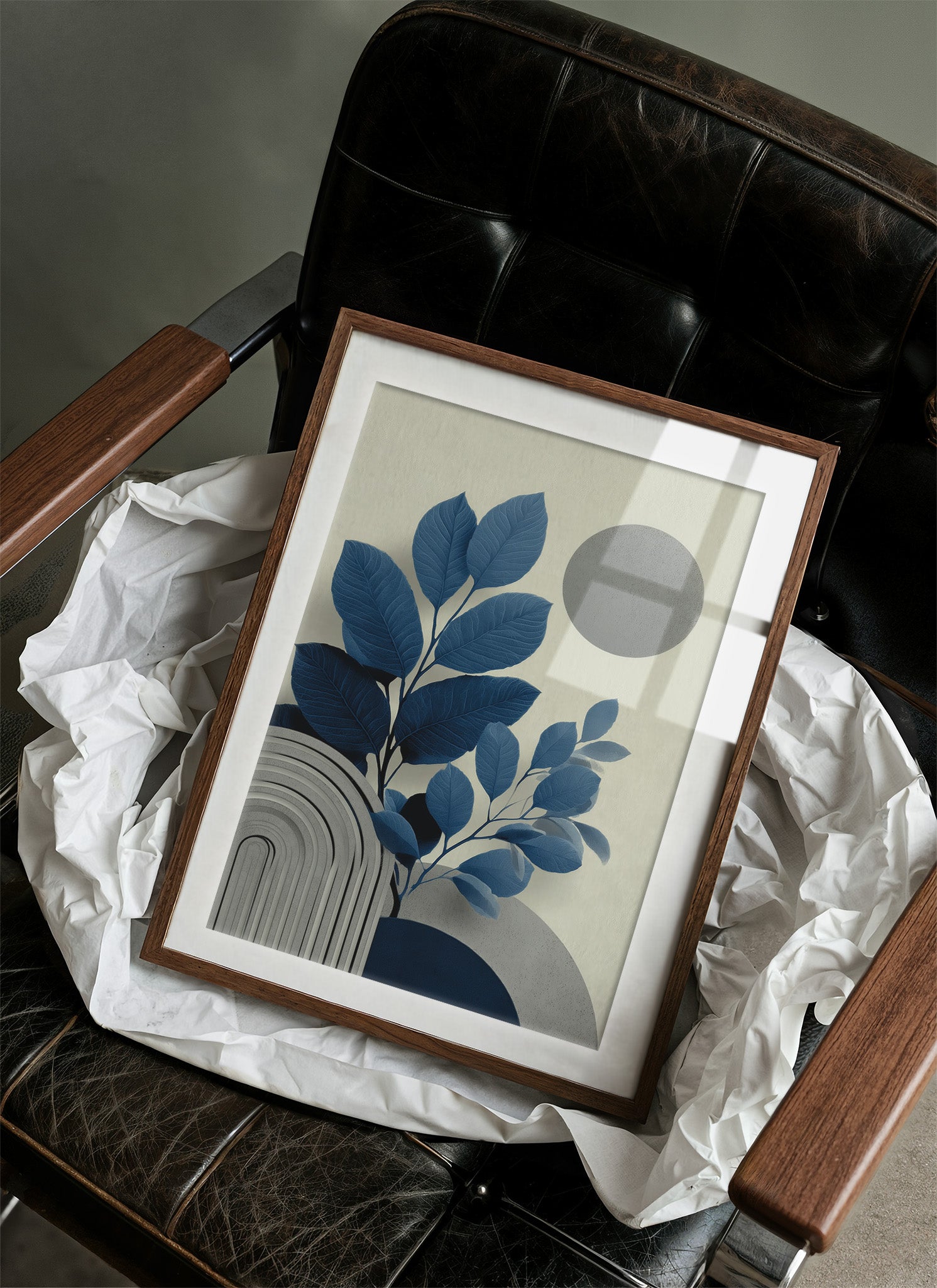 Blue Leaves Dance With Silver Moons