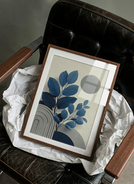 Blue Leaves Dance With Silver Moons