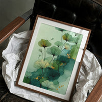 Jade Petals Dance In Watercolor