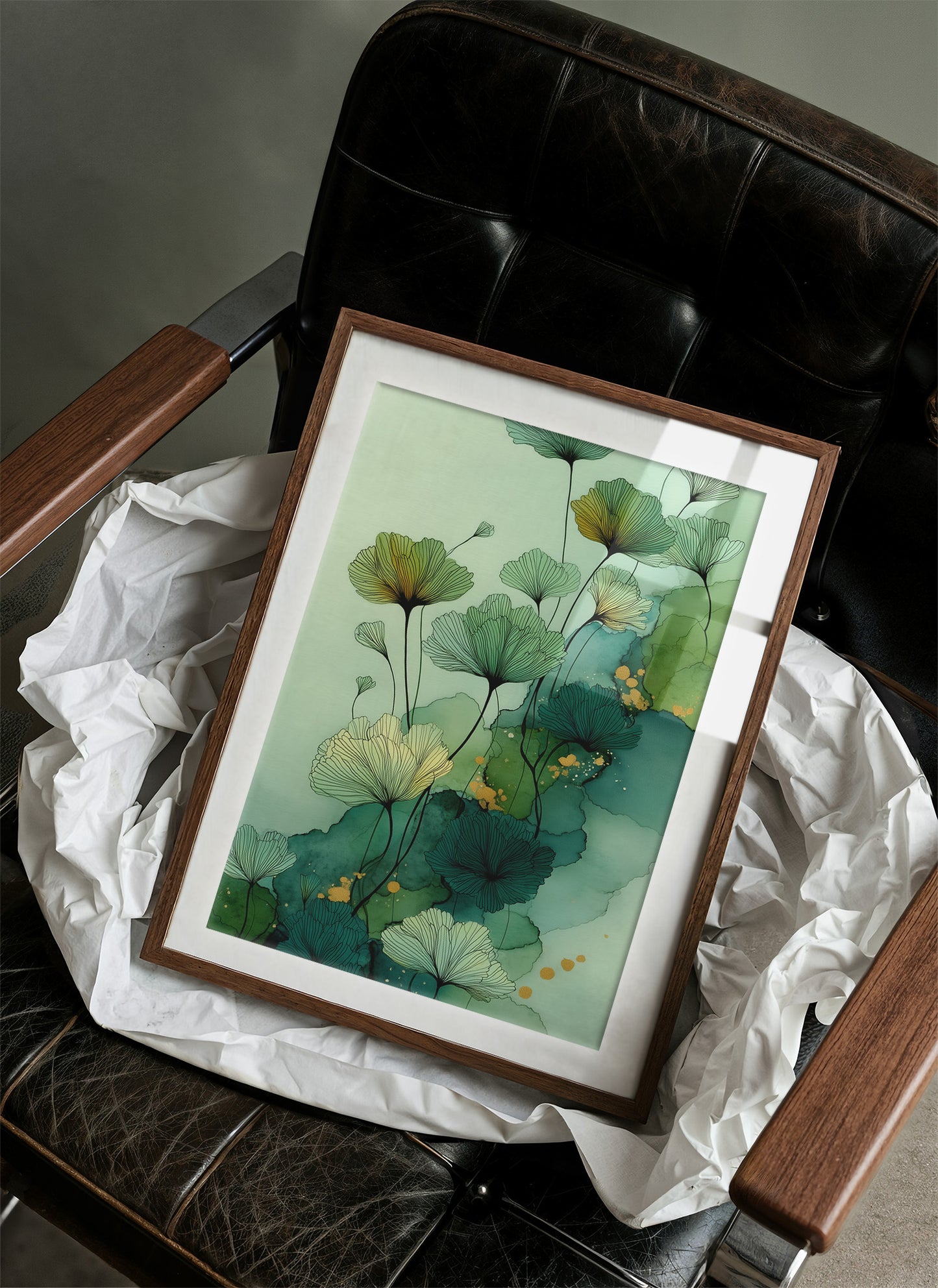 Jade Petals Dance In Watercolor