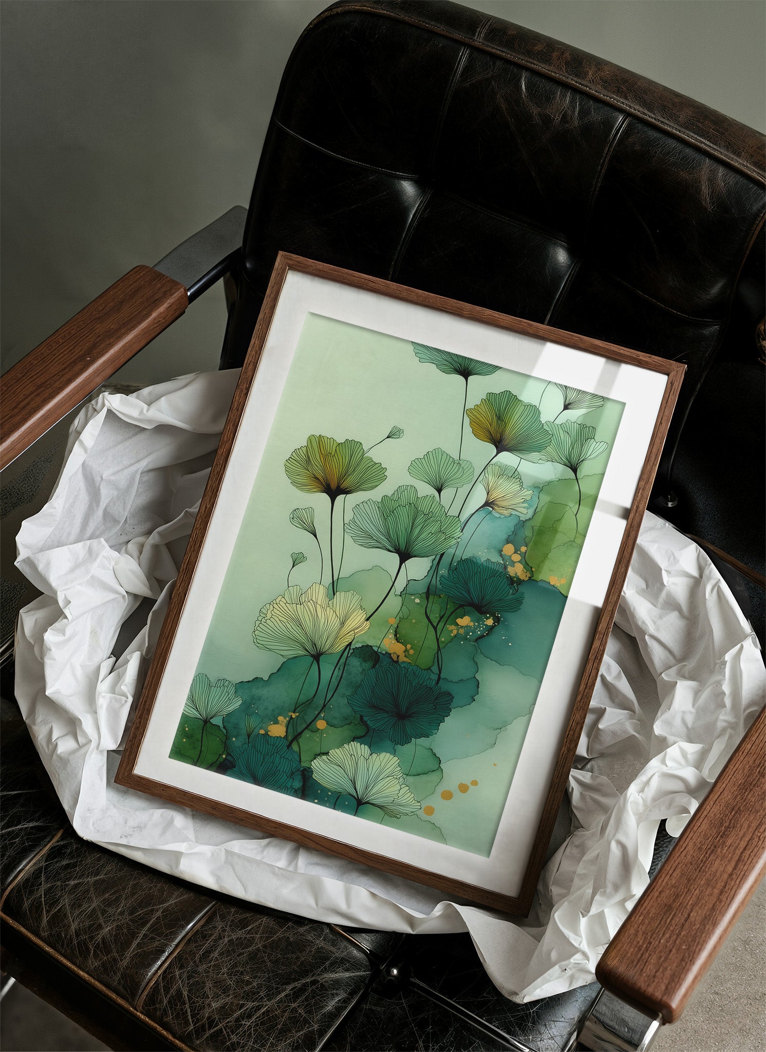 Jade Petals Dance In Watercolor