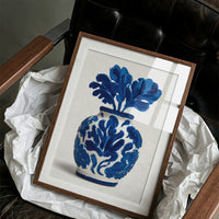 Cobalt Petals Dance In White