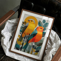 Sunlit Birds Share Garden Secrets