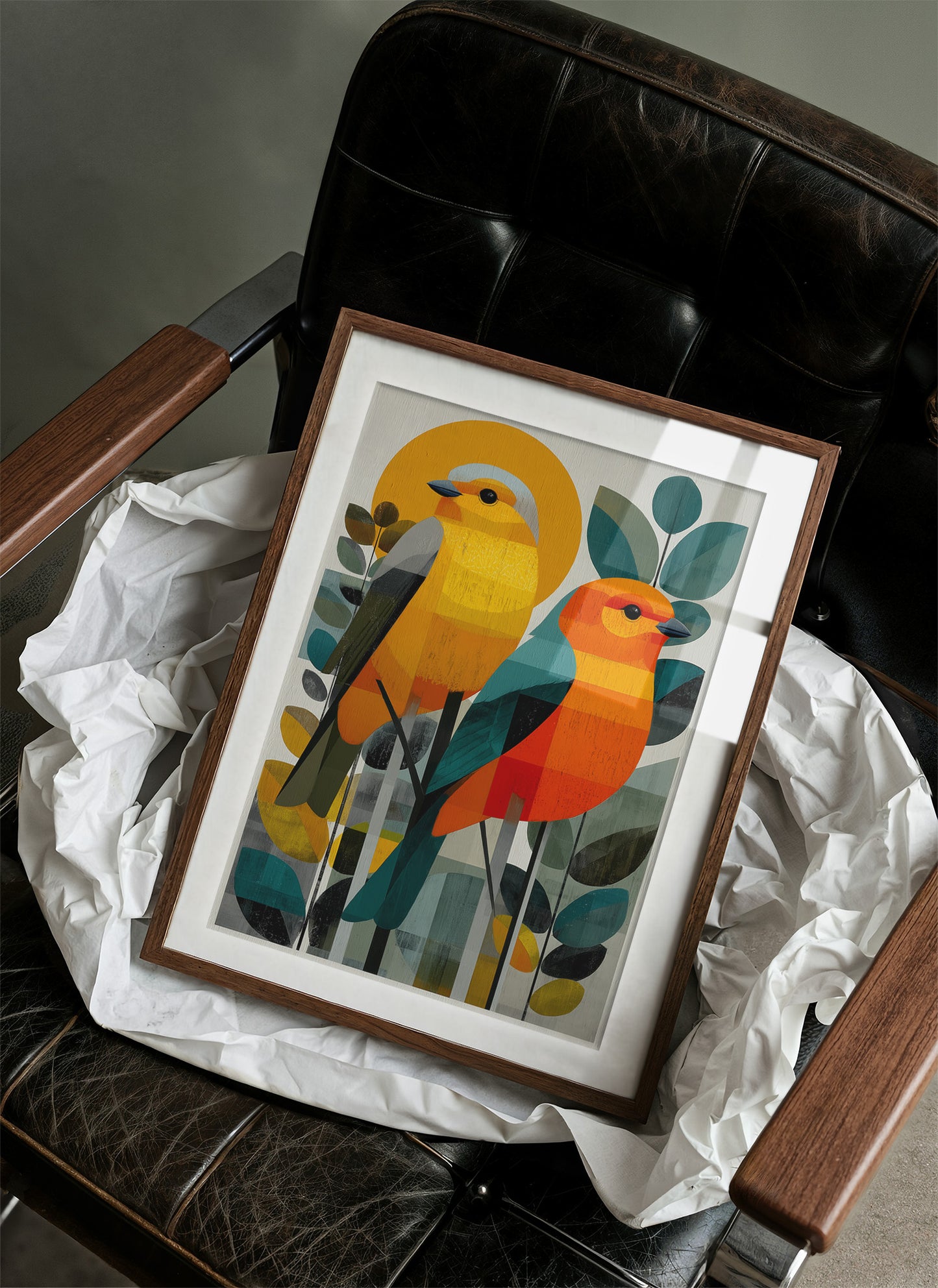 Sunlit Birds Share Garden Secrets