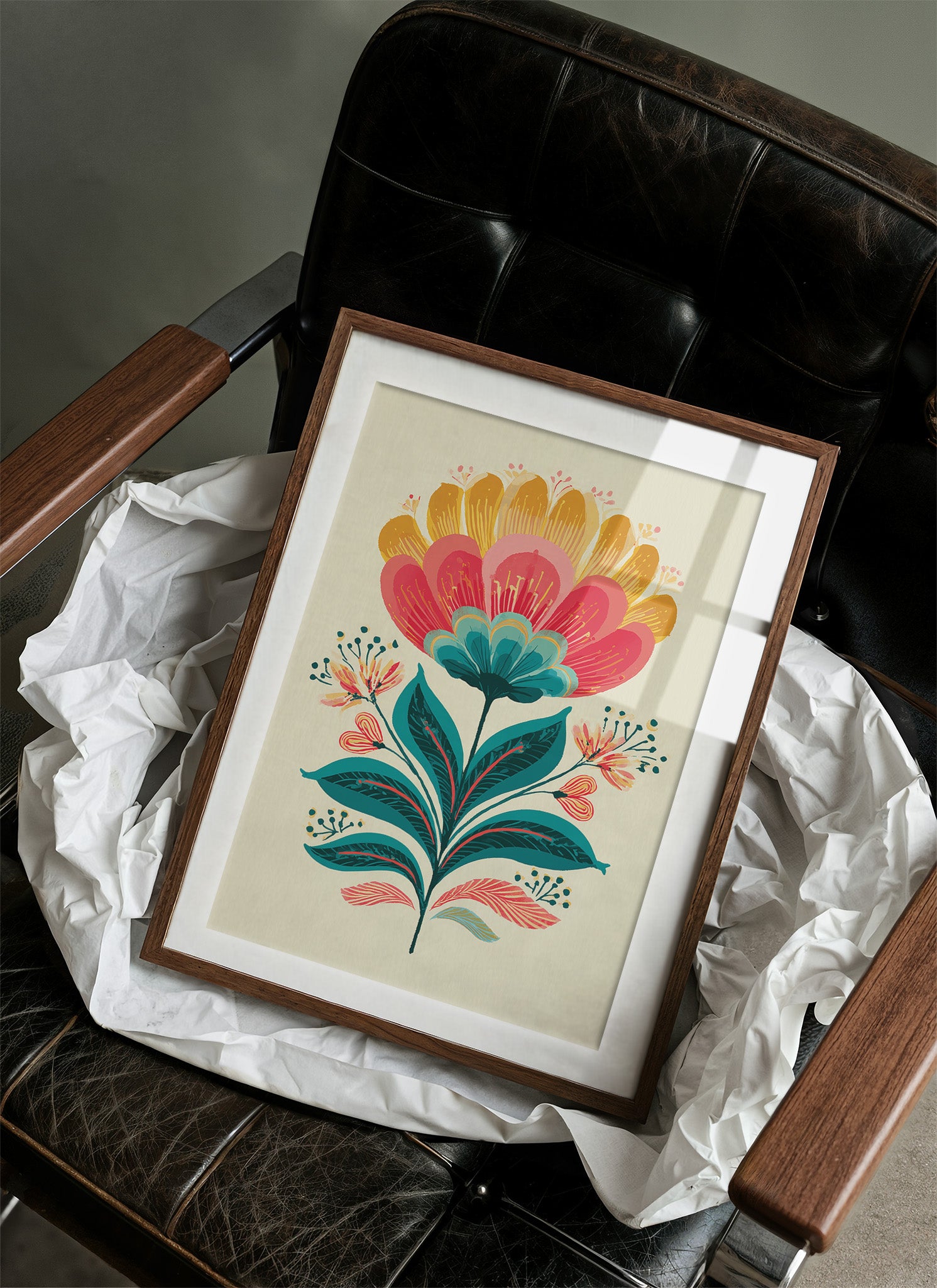 Folk Blossoms Dance In Turquoise Light