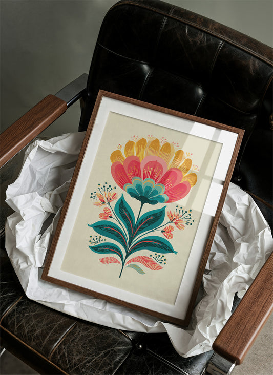 Folk Blossoms Dance In Turquoise Light