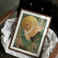 Sacred Crane Greets Golden Dawn