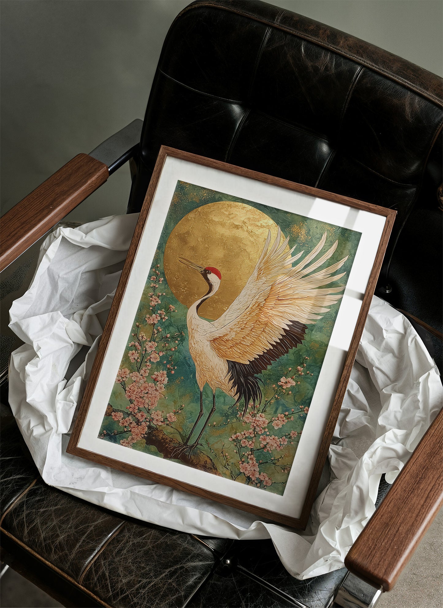 Sacred Crane Greets Golden Dawn