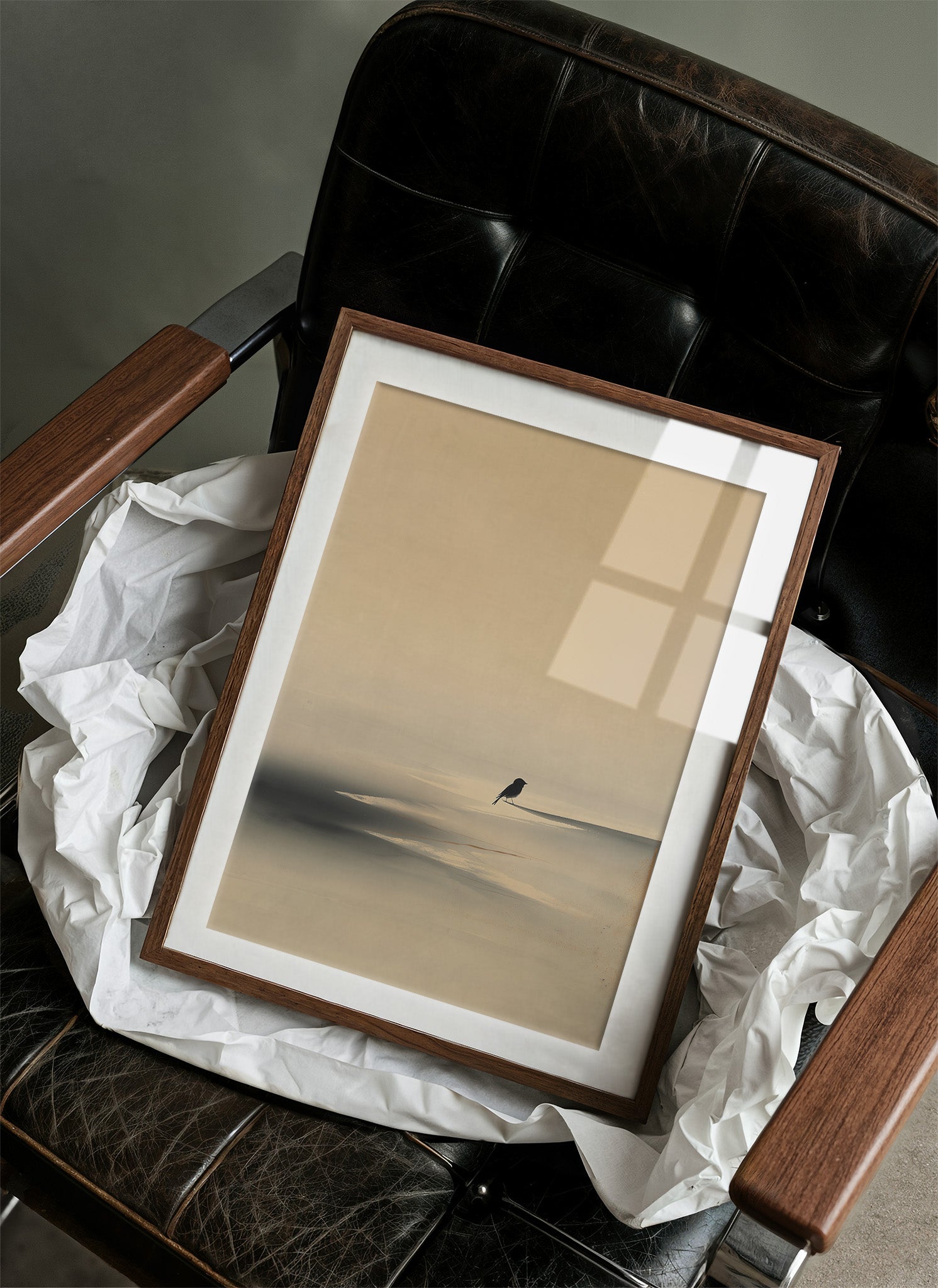 Solitary Bird In Morning Mist