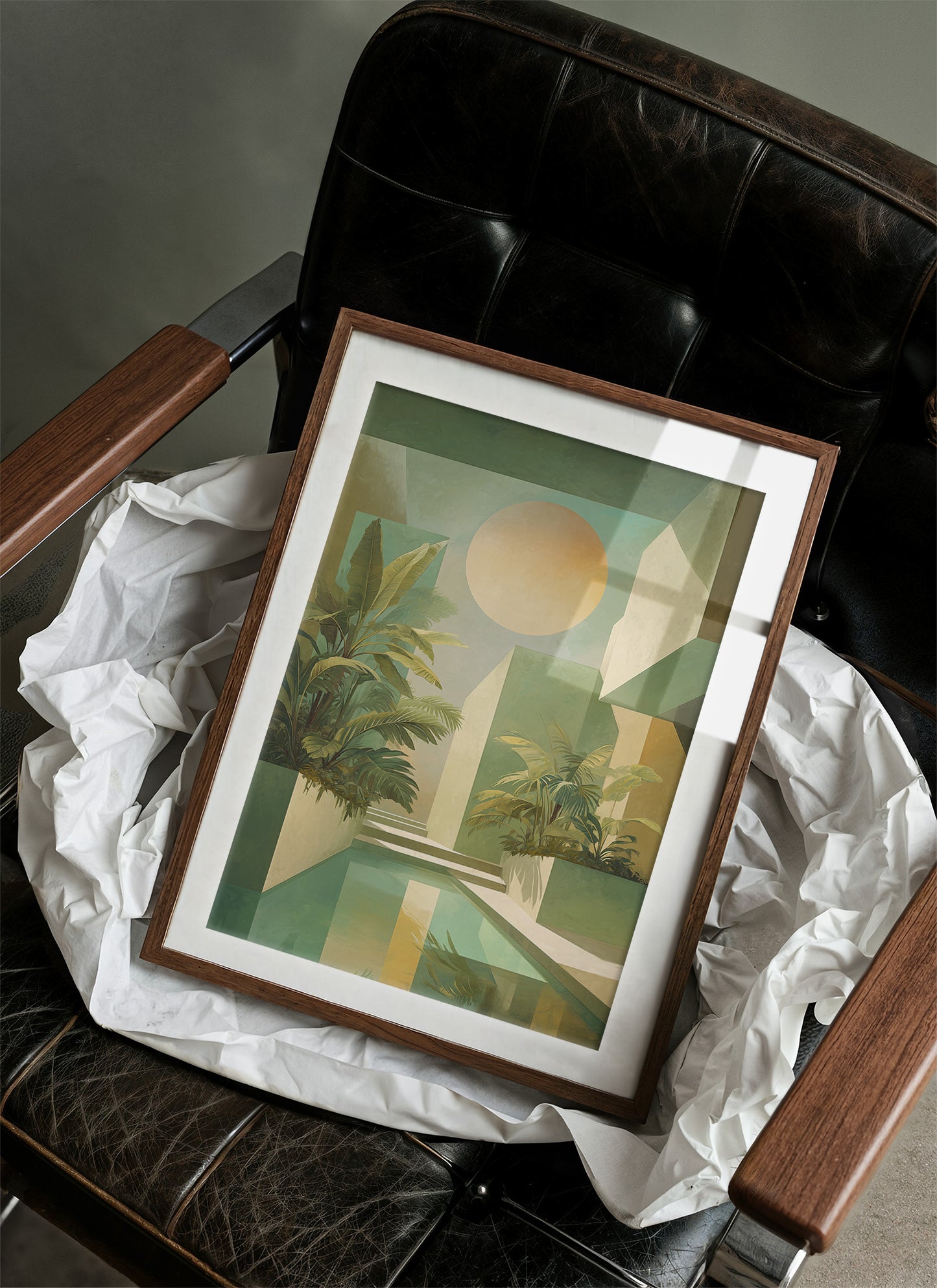 Palms Dance In Geometric Sunlight