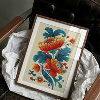 Folk Blooms Dance In Teal