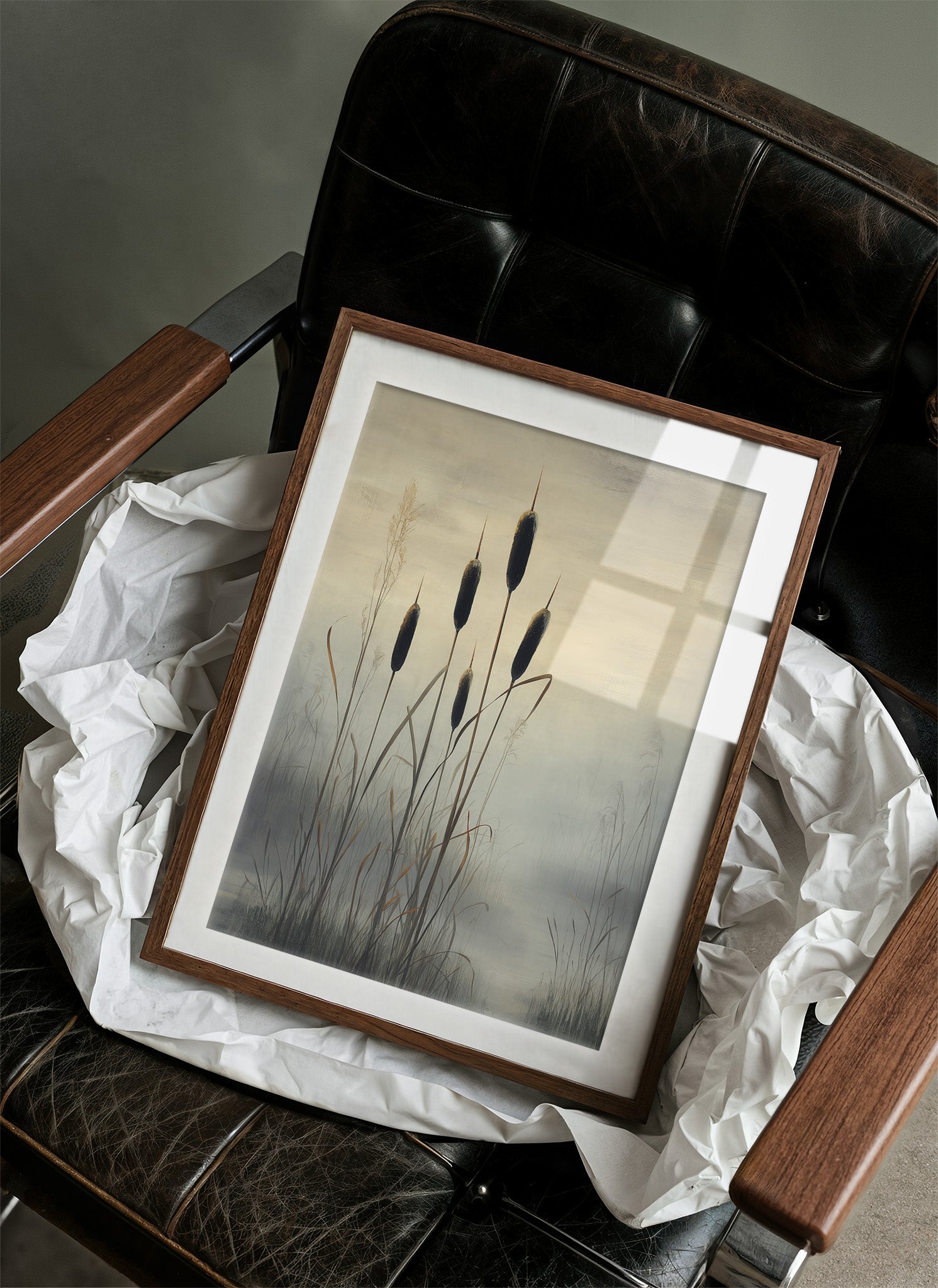 Cattails Dance Above Evening Mist