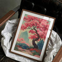Cherry Blossoms Dance Above Mountains