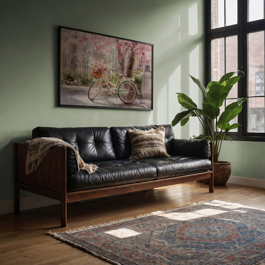 Blossoms Drift Past Vintage Wheels