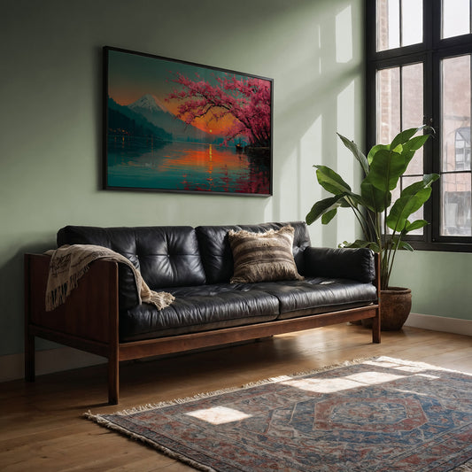 Cherry Blossoms Paint The Sunset Lake