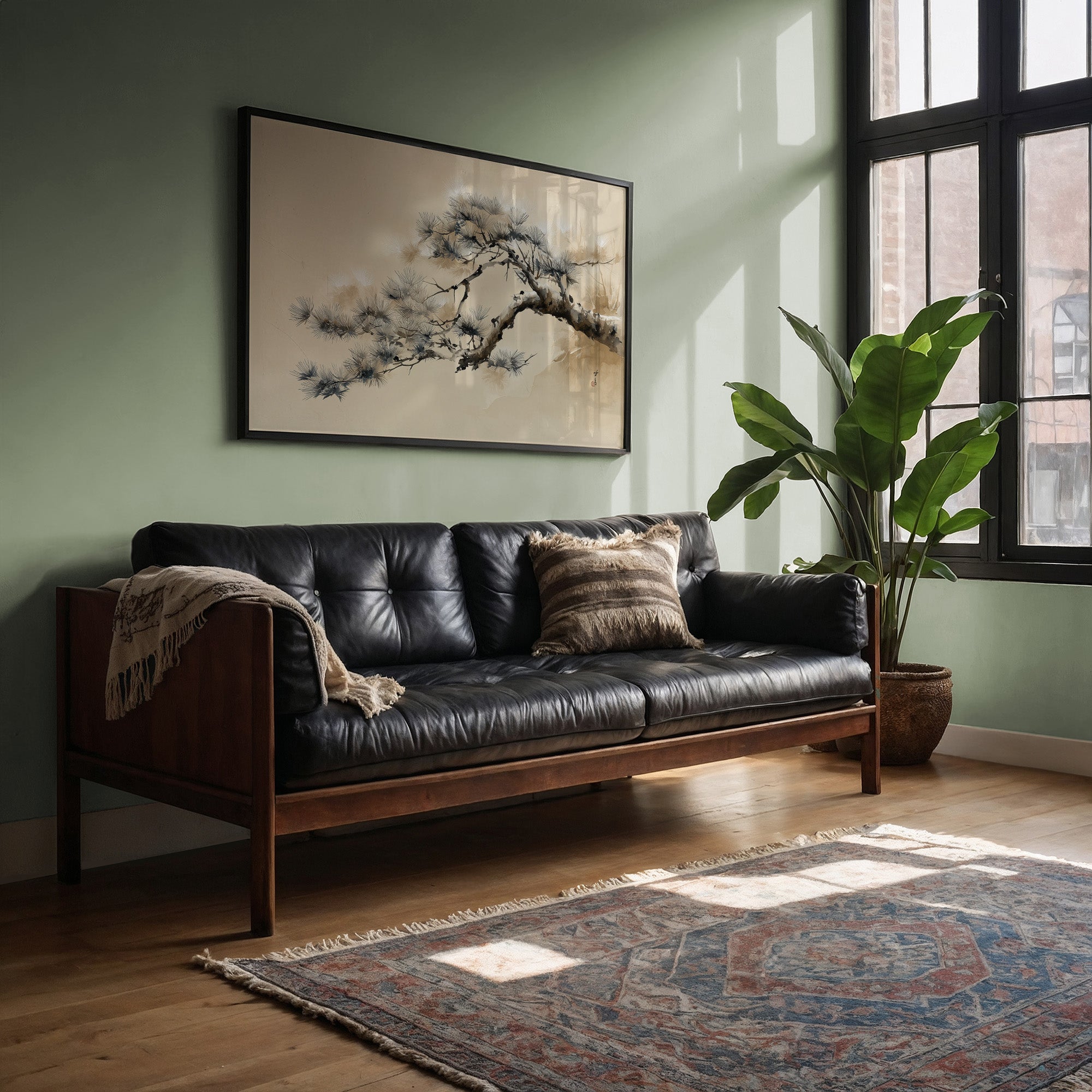 Pine Branch Bends To Morning Light