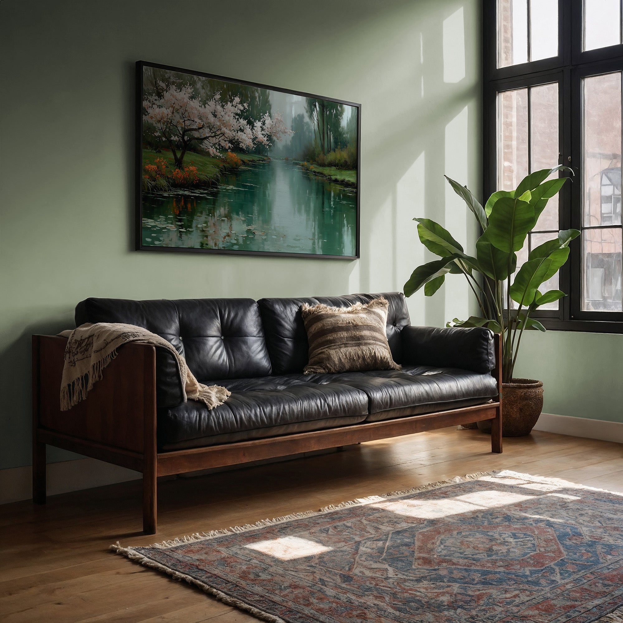 Cherry Blossoms Mirror Morning's Peace