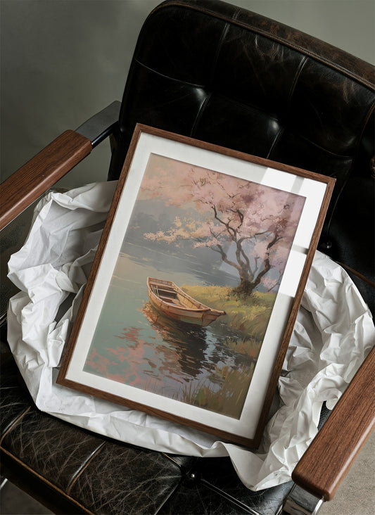 Cherry Blossoms Guard The Quiet Harbor