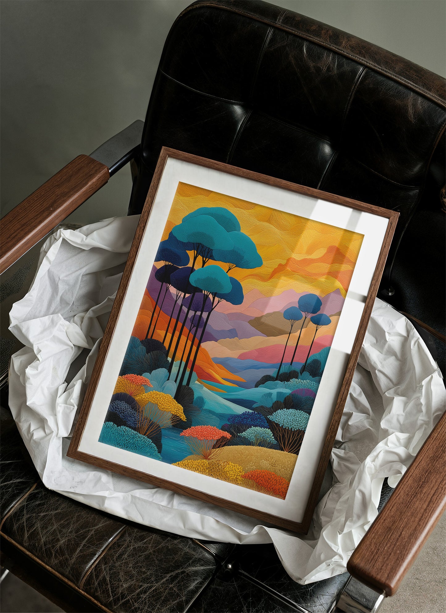 Tall Trees Dance In Coral Light