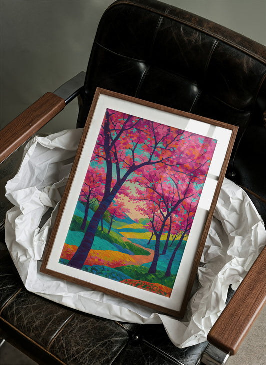 Cherry Blossoms Paint The Winding Path