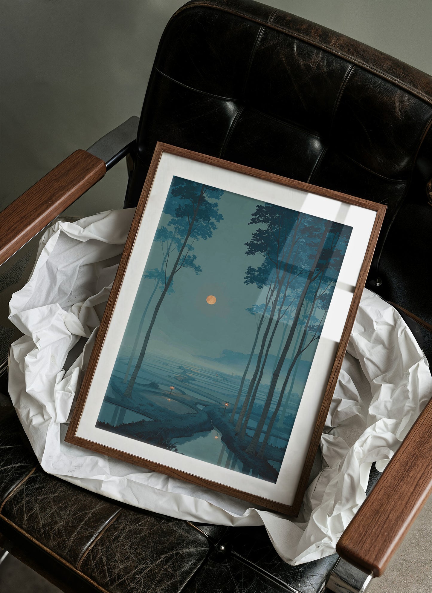 Moonlit Rivers Meet At Dusk