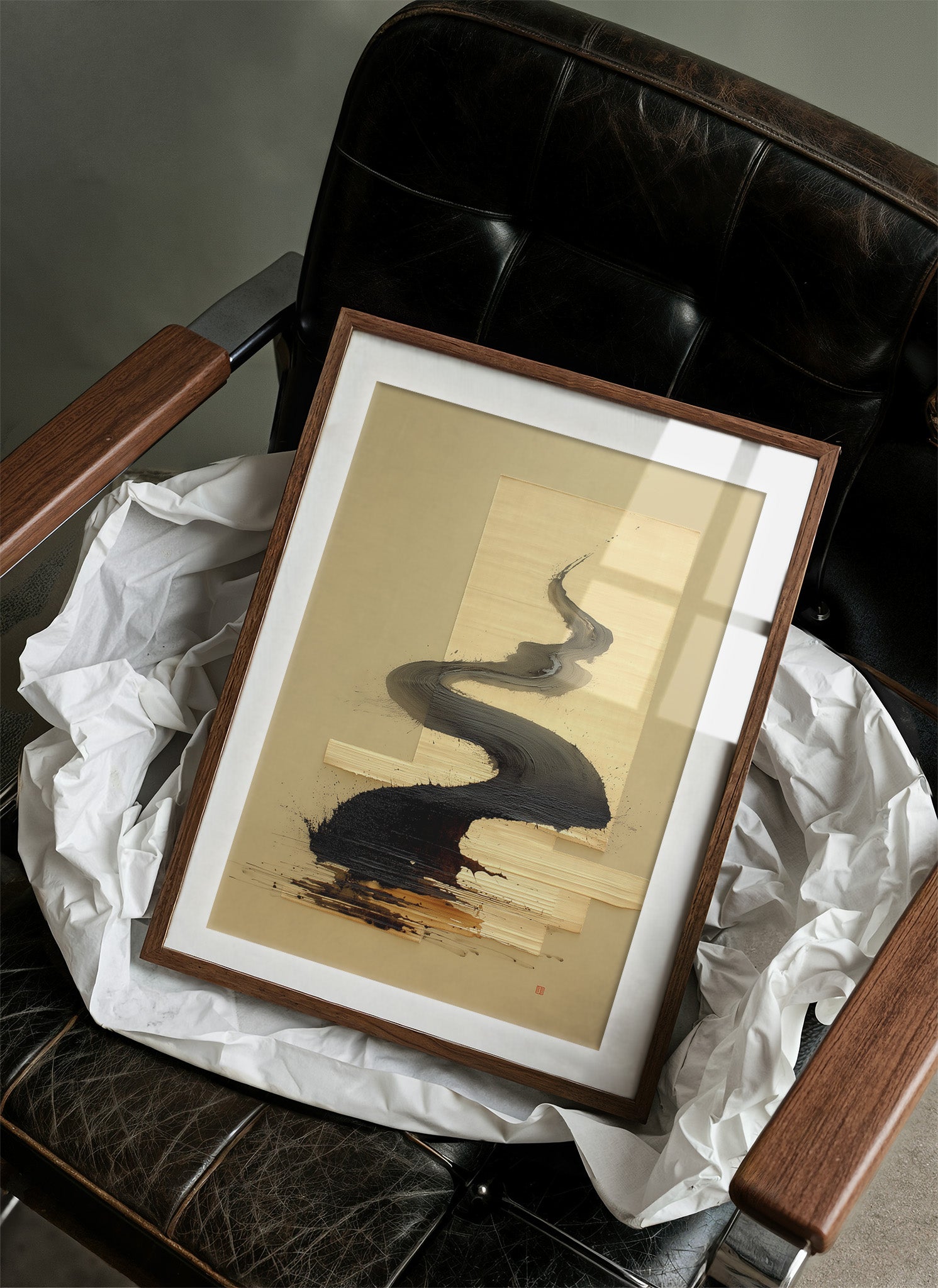 Ink Rivers Flow Through Golden Light