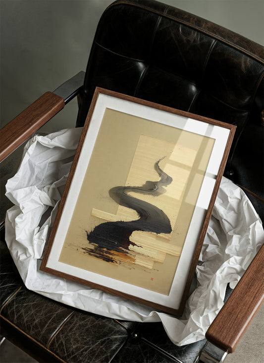 Ink Rivers Flow Through Golden Light