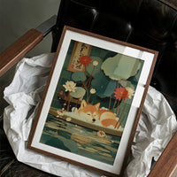 Sleepy Fox Among Lotus Dreams