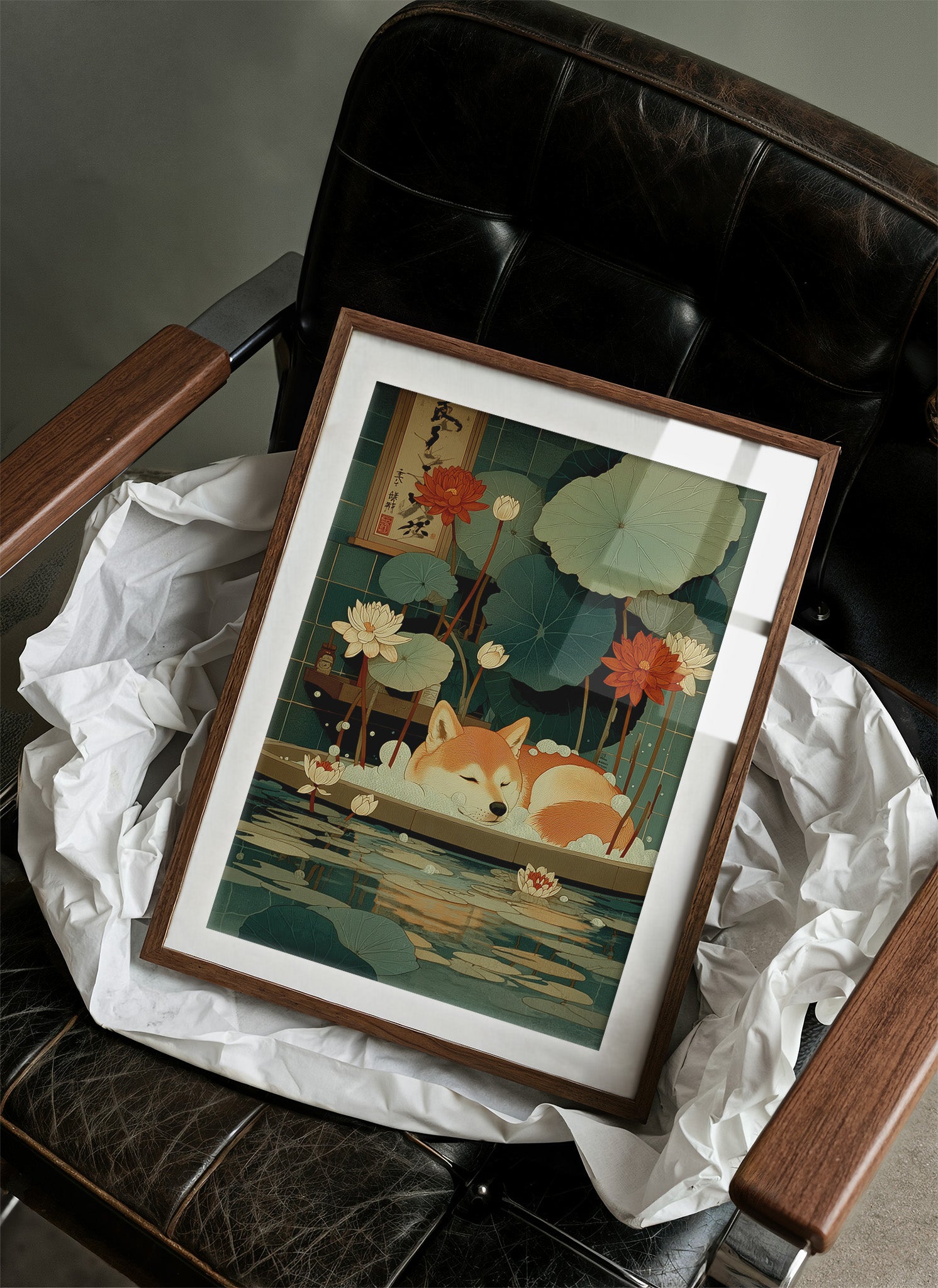 Sleepy Fox Among Lotus Dreams