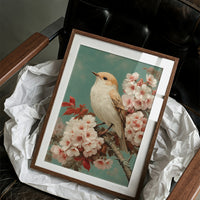 Songbird Perches Among Cherry Blossoms