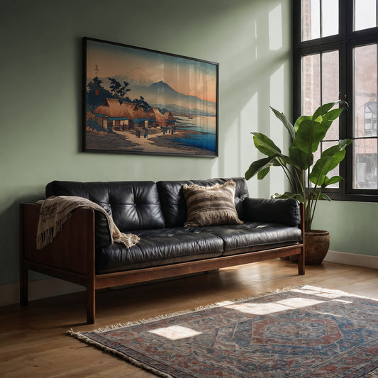 Coastal Village Greets Mountain Dawn