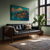 Morning Light Bathes Mount Fuji's Village