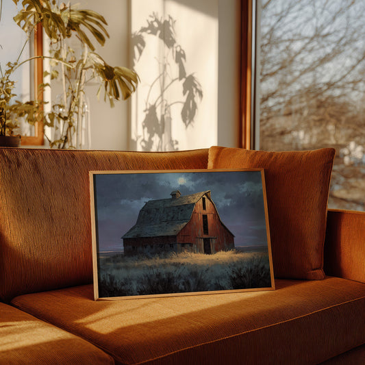 Moonlit Barn Stands Against Time