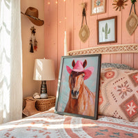 Pink Cowgirl Rides At Dawn