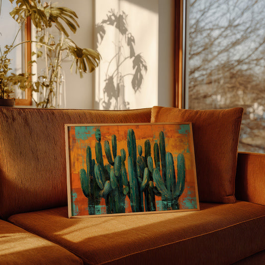 Saguaros Against Copper Sky