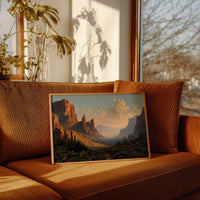 Ancient Mesas Bathe In Sunset