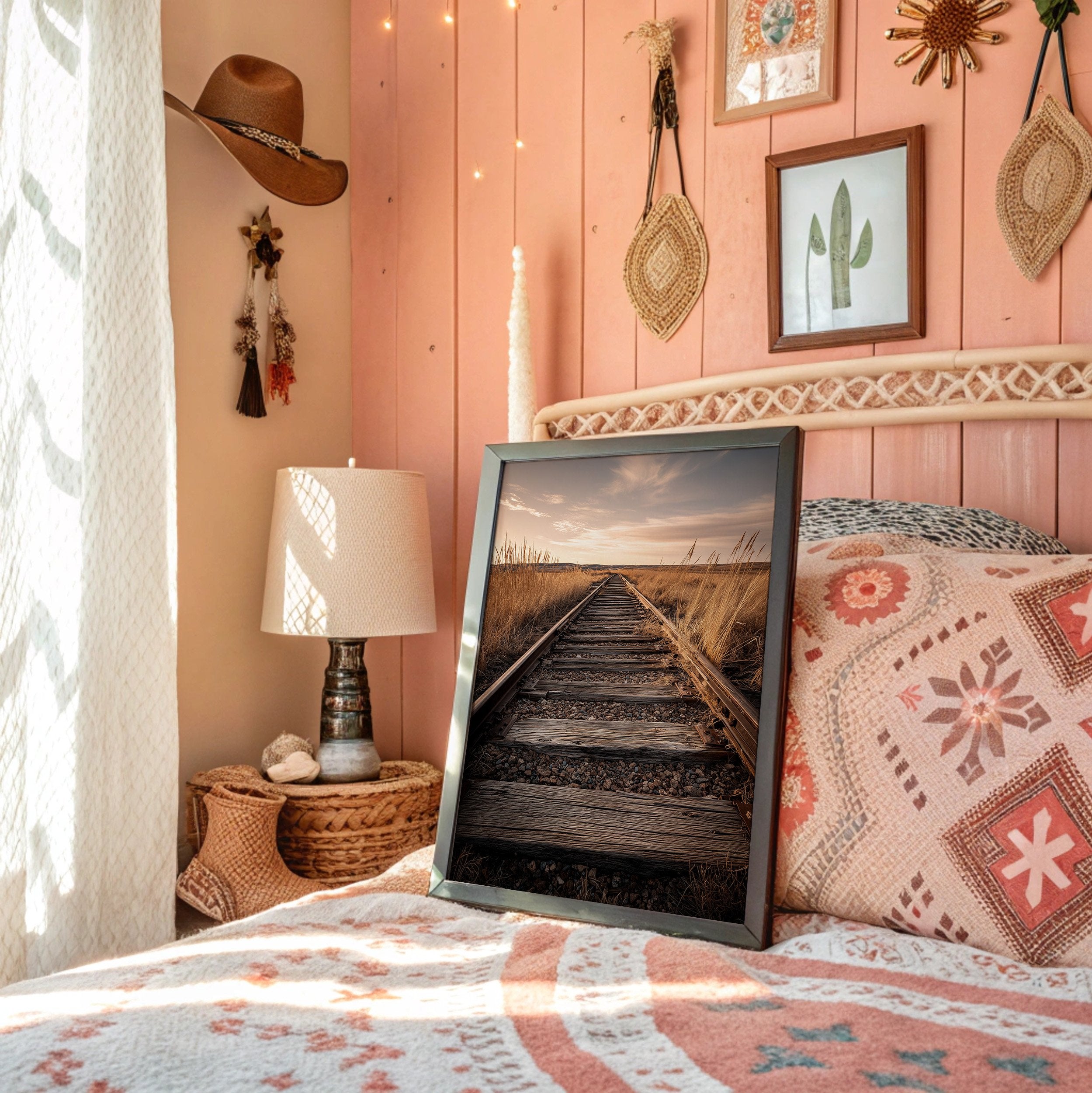 Prairie Tracks Under Golden Sky