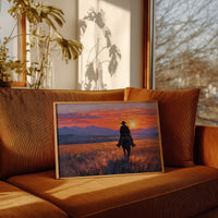 Lone Rider Meets Crimson Sky